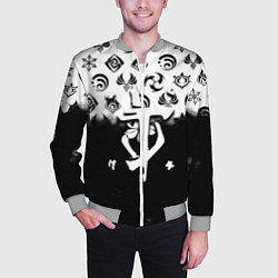 Бомбер мужской Doom черно белые аниме, цвет: 3D-меланж — фото 2