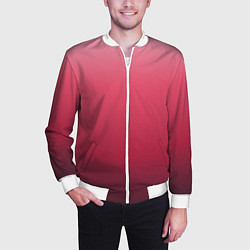 Бомбер мужской Градиент гранатовый, цвет: 3D-белый — фото 2