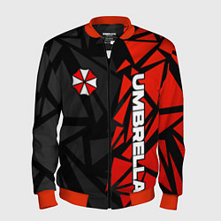 Мужской бомбер Umbrella corp - красные фрагменты