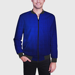 Бомбер мужской Синий с затемнением текстура, цвет: 3D-черный — фото 2