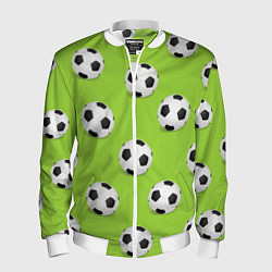 Мужской бомбер Футбольные мячи на зеленом