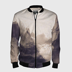 Мужской бомбер Сепия абстрактная горная река