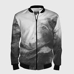 Мужской бомбер Серые морские волны абстракция