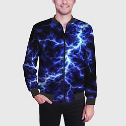 Бомбер мужской Мощнейший разряд молнии, цвет: 3D-черный — фото 2