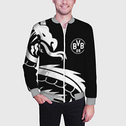 Бомбер мужской Borussia дракон белый, цвет: 3D-меланж — фото 2