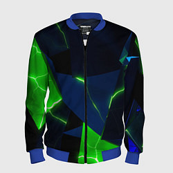 Мужской бомбер Neon tile green