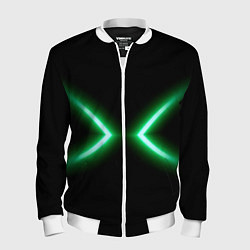 Бомбер мужской Neon green lines, цвет: 3D-белый