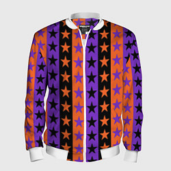 Мужской бомбер Звёзды Хэллоуина паттерн полосатый
