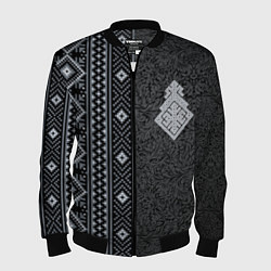 Мужской бомбер Славянский орнамент с оберегом макошь