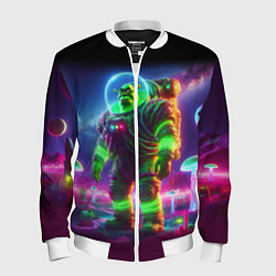 Мужской бомбер Космонавт Шрук в неоновом скафандре на загадочной