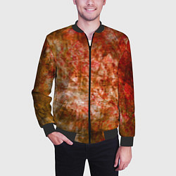 Бомбер мужской Абстракция - bright red, цвет: 3D-черный — фото 2