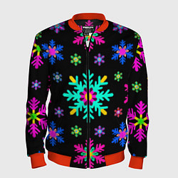 Мужской бомбер Снежинки ретро
