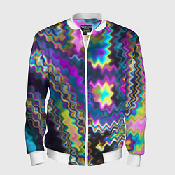 Бомбер мужской Абстракция переливы, цвет: 3D-белый