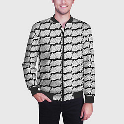 Бомбер мужской Символы валькнут как защитная кольчуга, цвет: 3D-черный — фото 2