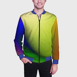 Бомбер мужской The color is multicolored, цвет: 3D-синий — фото 2