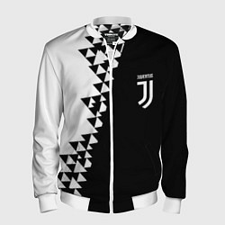 Мужской бомбер Juventus черно белая геометрия текстура