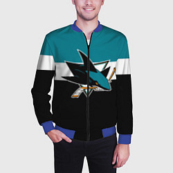 Бомбер мужской San Jose Sharks, цвет: 3D-синий — фото 2
