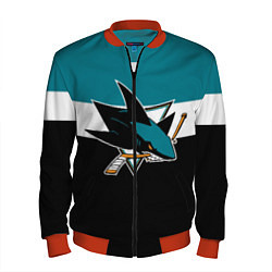 Бомбер мужской San Jose Sharks, цвет: 3D-красный