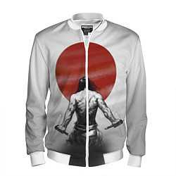 Бомбер мужской Ярость самурая, цвет: 3D-белый