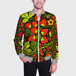 Бомбер мужской Хохлома: земляника, цвет: 3D-меланж — фото 2