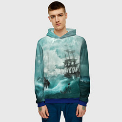 Толстовка-худи мужская Море, цвет: 3D-синий — фото 2