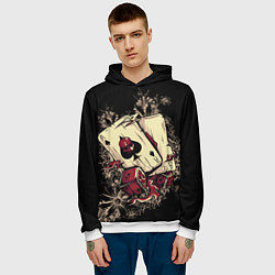 Толстовка-худи мужская Карты дьявола, цвет: 3D-белый — фото 2