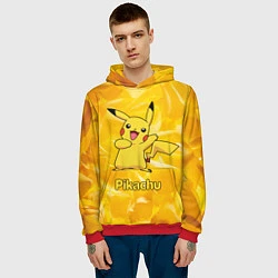 Толстовка-худи мужская Pikachu, цвет: 3D-красный — фото 2