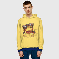 Толстовка-худи мужская Pikachu, цвет: 3D-синий — фото 2