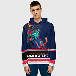 Толстовка-худи мужская New York Rangers, цвет: 3D-белый — фото 2