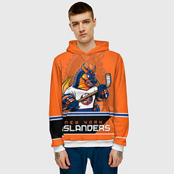 Толстовка-худи мужская New York Islanders, цвет: 3D-белый — фото 2