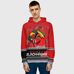 Толстовка-худи мужская Chicago Blackhawks, цвет: 3D-меланж — фото 2