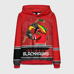 Толстовка-худи мужская Chicago Blackhawks, цвет: 3D-красный