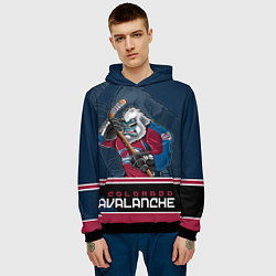Толстовка-худи мужская Colorado Avalanche, цвет: 3D-черный — фото 2