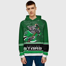 Толстовка-худи мужская Dallas Stars, цвет: 3D-белый — фото 2