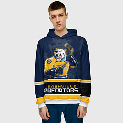 Толстовка-худи мужская Nashville Predators, цвет: 3D-белый — фото 2