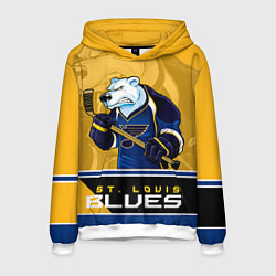 Толстовка-худи мужская St. Louis Blues, цвет: 3D-белый