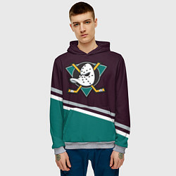 Толстовка-худи мужская Anaheim Ducks цвета 3D-меланж — фото 2