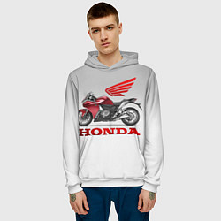 Толстовка-худи мужская Honda 2, цвет: 3D-белый — фото 2