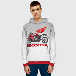 Толстовка-худи мужская Honda 2, цвет: 3D-красный — фото 2