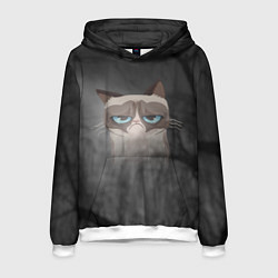 Толстовка-худи мужская Grumpy Cat, цвет: 3D-белый