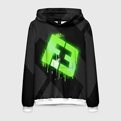 Толстовка-худи мужская Flipsid3: Black collection, цвет: 3D-белый