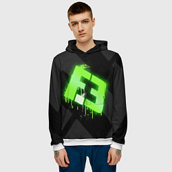 Толстовка-худи мужская Flipsid3: Black collection, цвет: 3D-белый — фото 2