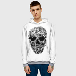 Толстовка-худи мужская Череп, цвет: 3D-меланж — фото 2