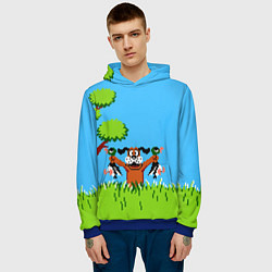 Толстовка-худи мужская Утиная охота, цвет: 3D-синий — фото 2