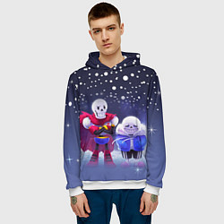 Толстовка-худи мужская Sans & Papyrus, цвет: 3D-белый — фото 2