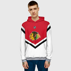 Толстовка-худи мужская NHL: Chicago Blackhawks, цвет: 3D-меланж — фото 2