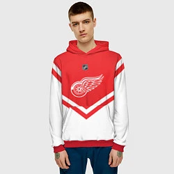 Толстовка-худи мужская NHL: Detroit Red Wings, цвет: 3D-красный — фото 2