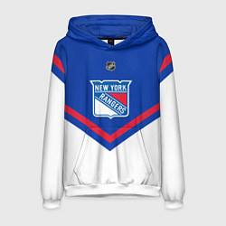 Толстовка-худи мужская NHL: New York Rangers, цвет: 3D-белый