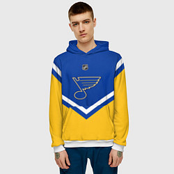 Толстовка-худи мужская NHL: St. Louis Blues, цвет: 3D-белый — фото 2