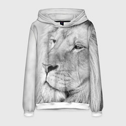 Толстовка-худи мужская Мудрый лев, цвет: 3D-белый